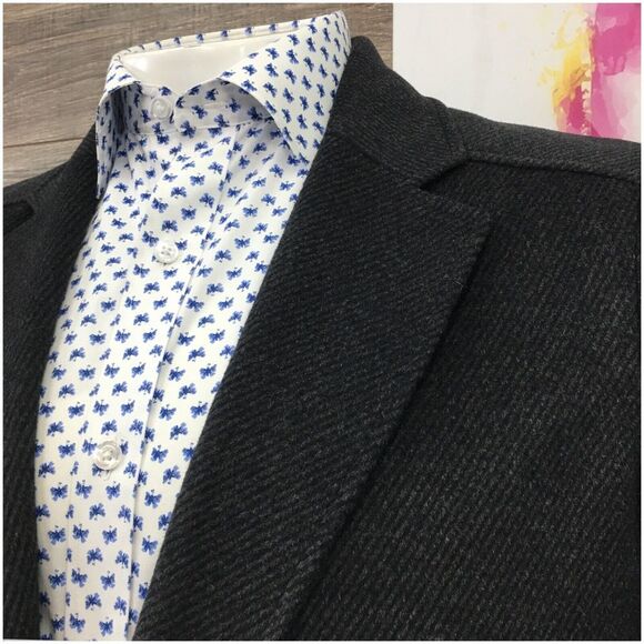 EGARA Mens Overcoat‎ Long Coat Jacket Wool Size 40L Sport Casual Blazer - Picture 3 of 12